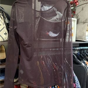 Kenneth Cole New York Brown Long Sleeve Blouse